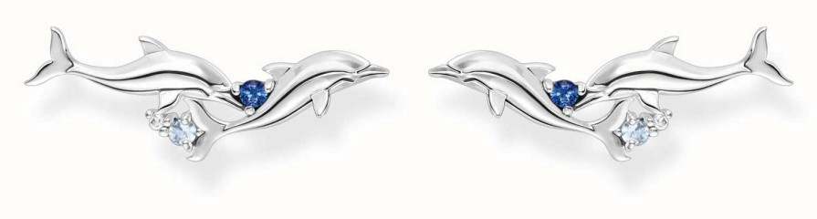 Jewelry Thomas Sabo Jewellery | Thomas Sabo Sterling Silver Ear Climber Dolphin Earrings