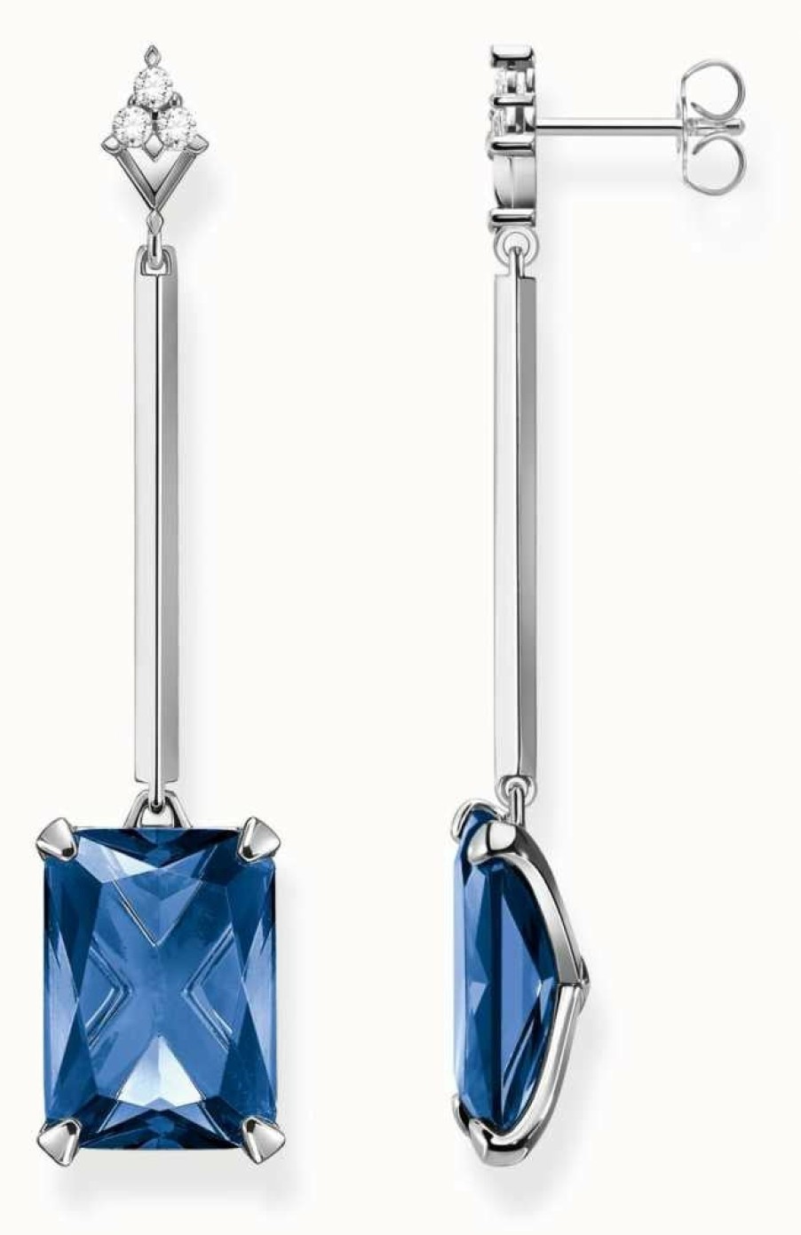 Jewelry Thomas Sabo Jewellery | Thomas Sabo Sterling Silver Blue Stone Drop Earrings