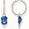 Jewelry Thomas Sabo Jewellery | Thomas Sabo Blue Stone Sterling Silver Hoop Earrings