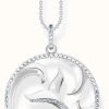 Jewelry Thomas Sabo Jewellery | Thomas Sabo Sterling Silver Tail Fin And Wave Blue Cubic Zirconia Necklace