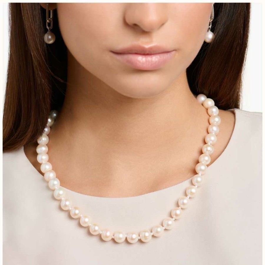 Jewelry Thomas Sabo Jewellery | Thomas Sabo Freshwater Pearl Sterling Silver Necklace 45-50Cm