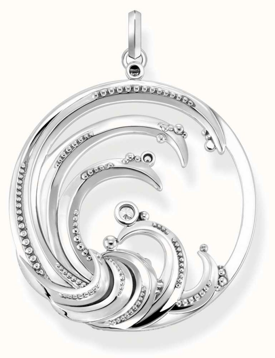 Jewelry Thomas Sabo Jewellery | Thomas Sabo Wave Sterling Silver Blue Stones Pendant