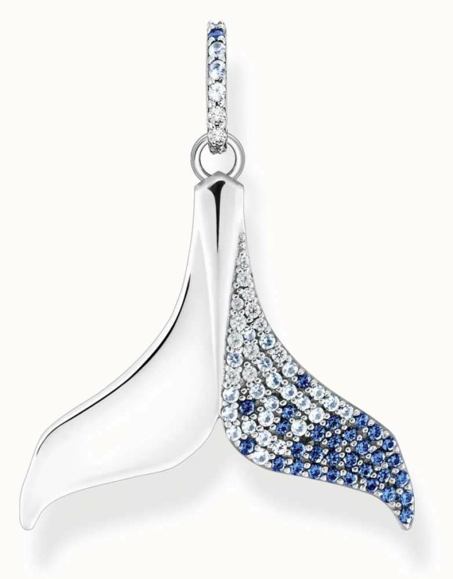 Jewelry Thomas Sabo Jewellery | Thomas Sabo Fin Tail Blue Stones Sterling Silver Pendant