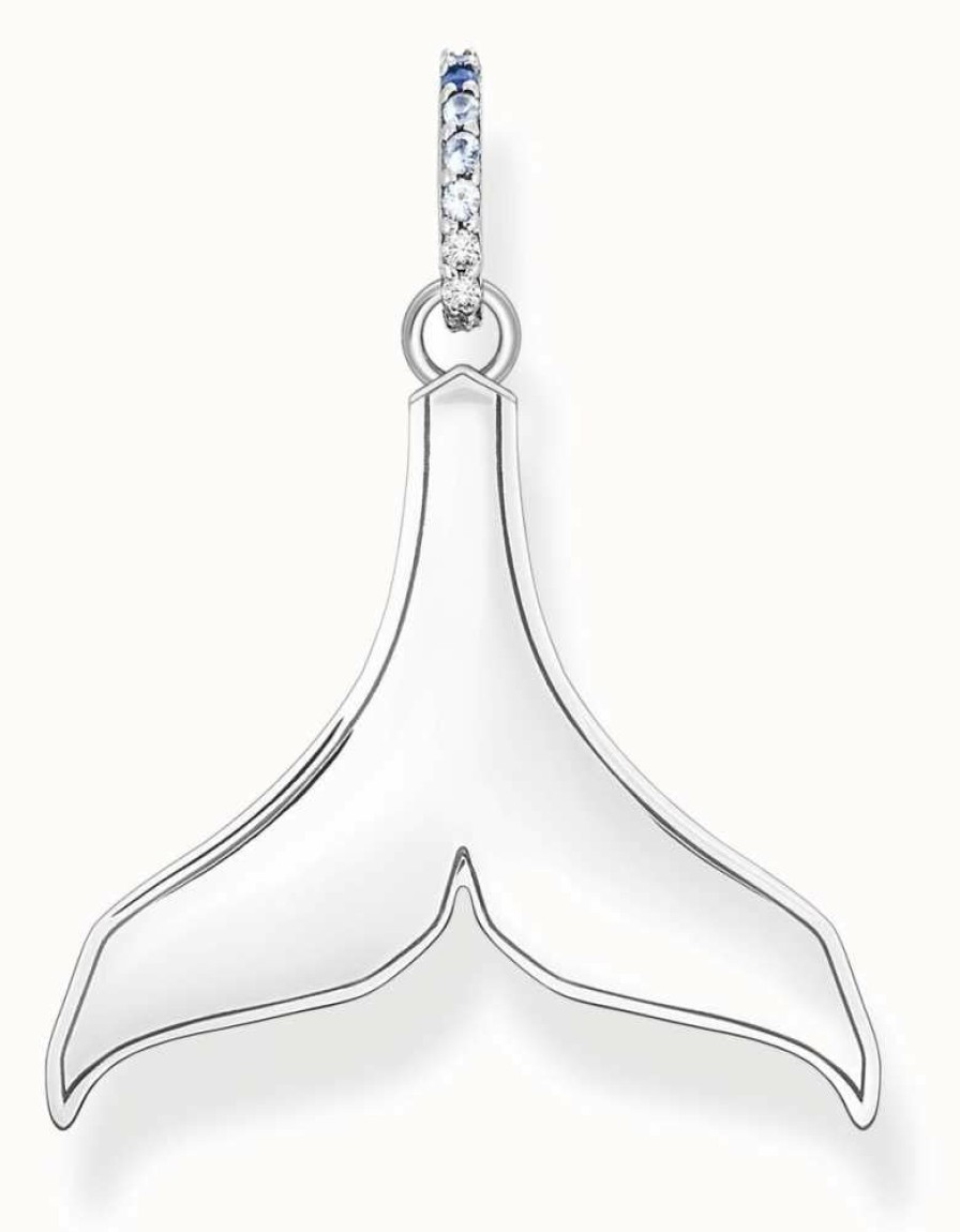 Jewelry Thomas Sabo Jewellery | Thomas Sabo Fin Tail Blue Stones Sterling Silver Pendant