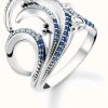 Jewelry Thomas Sabo Jewellery | Thomas Sabo | Blue Stones Wave Ring | I 1/2 / 48