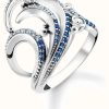 Jewelry Thomas Sabo Jewellery | Thomas Sabo | Blue Stones Wave Ring | Q 1/2 / 58