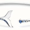 Jewelry Thomas Sabo Jewellery | Thomas Sabo Dolphin Tail Fin Blue Stones Sterling Silver Bangle 16Cm