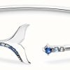 Jewelry Thomas Sabo Jewellery | Thomas Sabo Dolphin Tail Fin Blue Stones Sterling Silver Bangle 17Cm