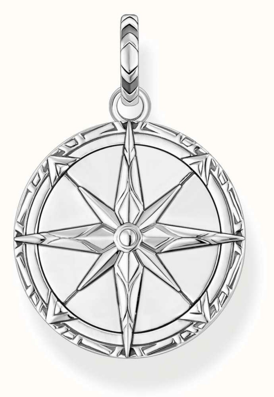 Jewelry Thomas Sabo Jewellery | Thomas Sabo Imitation Turquoise Silver Compass Pendant