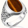 Jewelry Thomas Sabo Jewellery | Thomas Sabo | Rebel At Heart | Tiger'S Eye Signet Ring | S - S 1/2 / 60