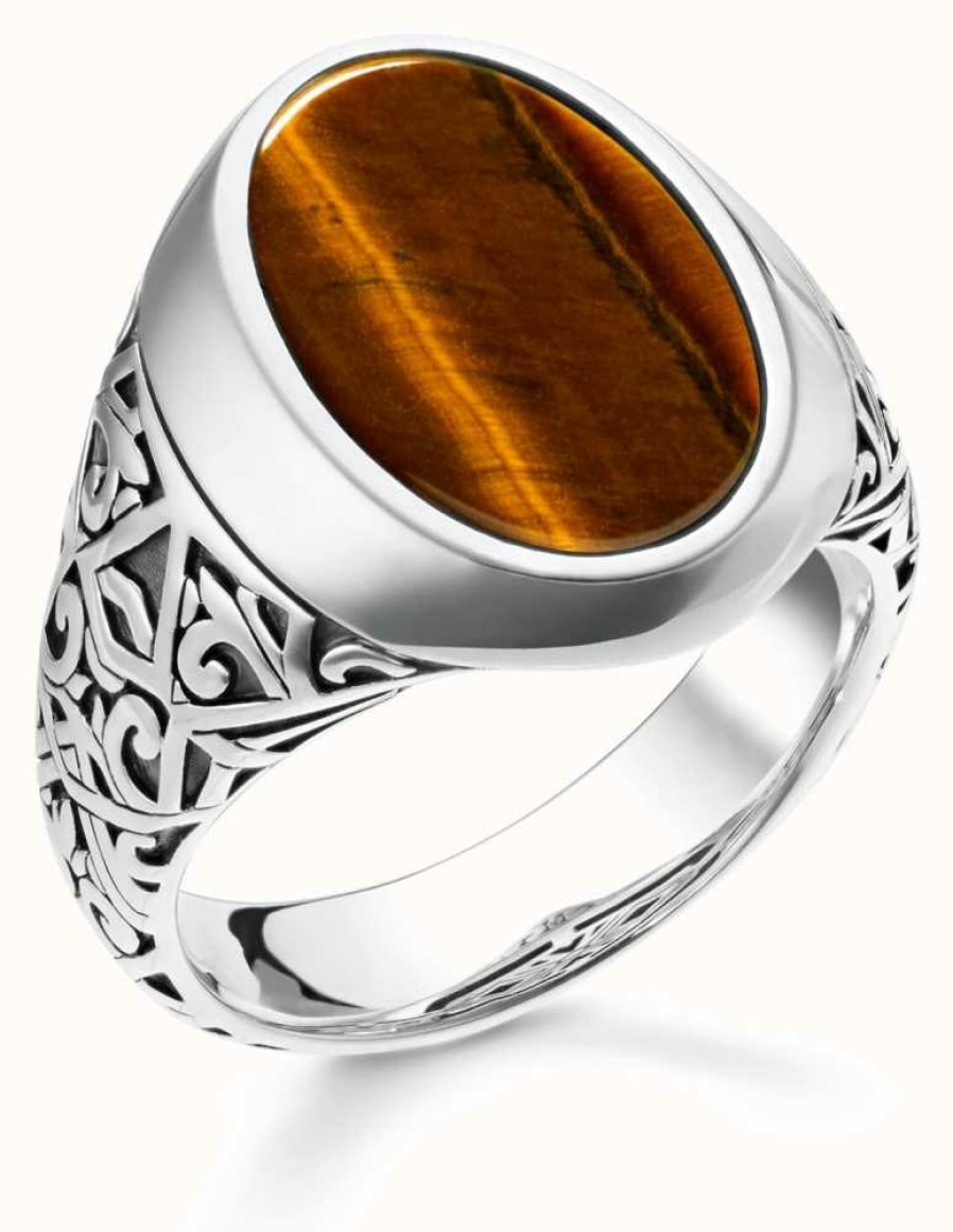 Jewelry Thomas Sabo Jewellery | Thomas Sabo | Rebel At Heart | Tiger'S Eye Signet Ring | Y 1/2 / 68