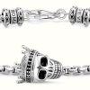 Jewelry Thomas Sabo Jewellery | Thomas Sabo Venetian Skull Crown Sterling Silver Bracelet 16Cm