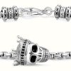 Jewelry Thomas Sabo Jewellery | Thomas Sabo Venetian Skull Crown Sterling Silver Bracelet 19Cm