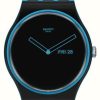 Men'S Swatch | Swatch Minimal Line Blue Black And Blue Watch