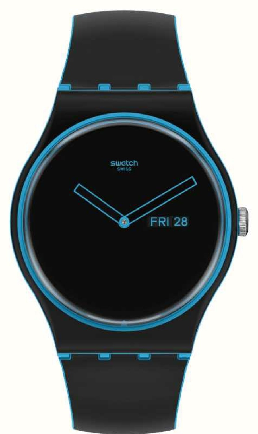 Men'S Swatch | Swatch Minimal Line Blue Black And Blue Watch