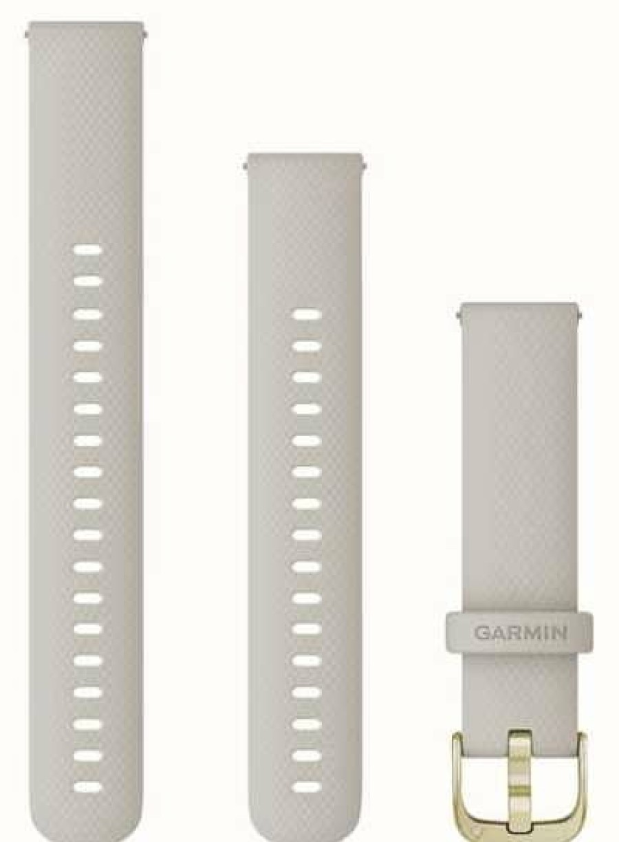 Men'S Garmin | Garmin Quick Release Strap (18Mm) Light Sand Silicone / Light Gold Hardware - Strap Only