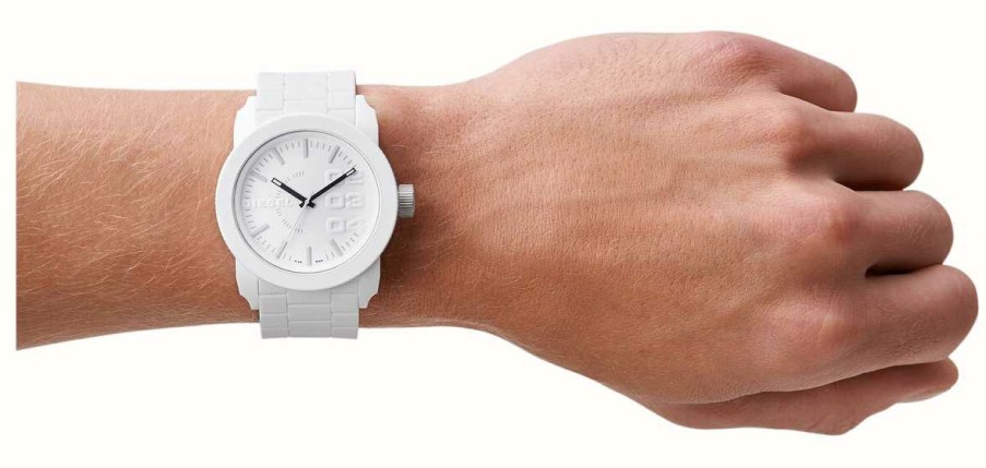 Men'S Diesel | Diesel Unisex Double Down Monochrome White Dial Watch