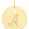 Jewelry James Moore | James Moore Th 9Ct Yellow Gold Round 'A' Initial Pendant