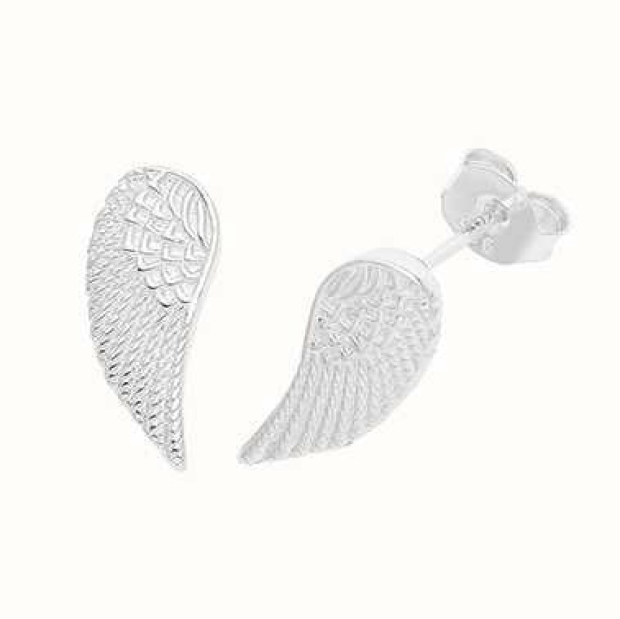 Jewelry James Moore | James Moore Th Silver Angel Wing Stud Earrings