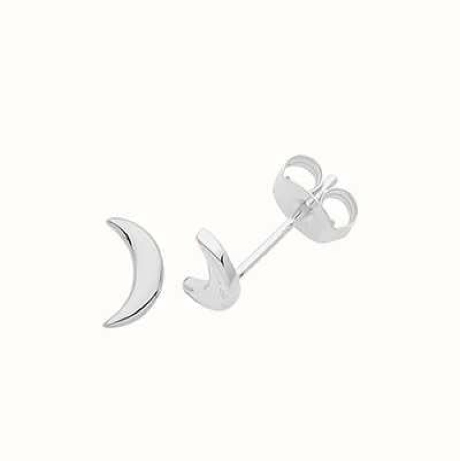 Jewelry James Moore | James Moore Th Silver Moon Stud Earrings