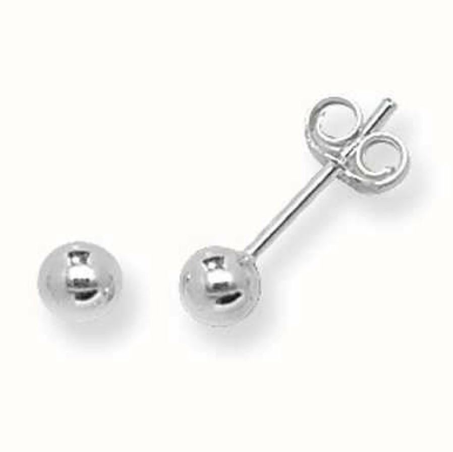 Jewelry James Moore | James Moore Th Silver 4Mm Ball Stud Earrings