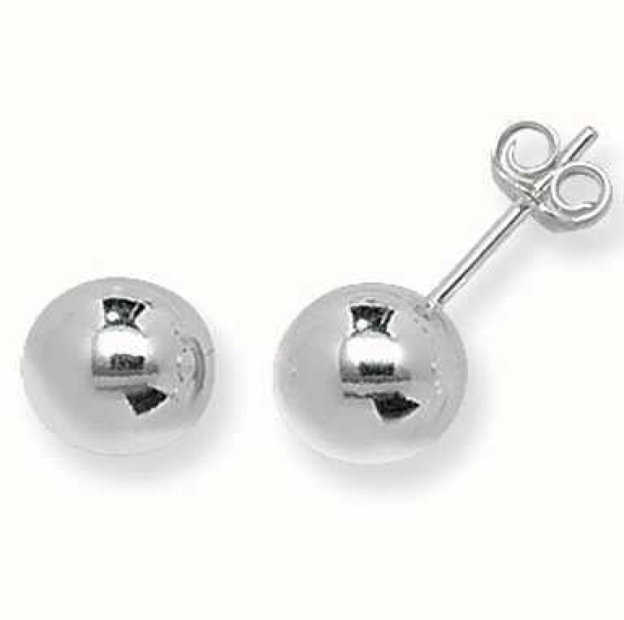 Jewelry James Moore | James Moore Th Silver 8Mm Ball Stud Earrings