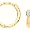 Jewelry James Moore | James Moore Th Womans | 9Ct Yellow Gold | Cz | Clicker Hoops