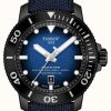 Men'S Tissot | Tissot Seastar 2000 | Powermatic 80 | Blue Silicone