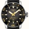 Men'S Tissot | Tissot Seastar 2000 | Powermatic 80 | Black Silicone