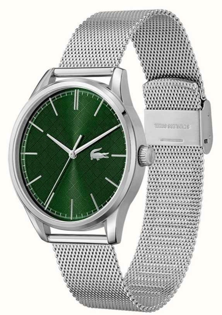 Men'S Lacoste | Lacoste Men'S Vienna | Green Dial | Steel Mesh Bracelet