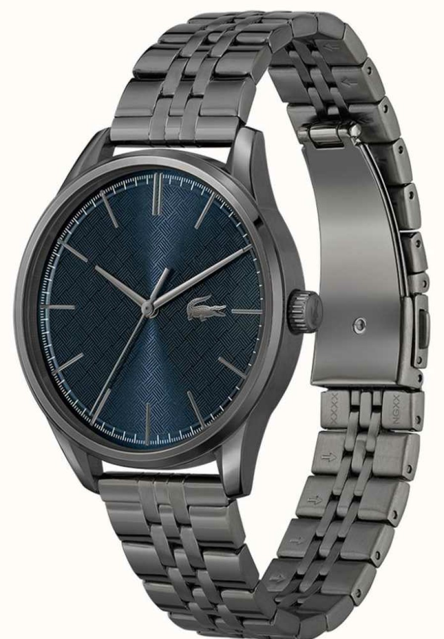 Men'S Lacoste | Lacoste Men'S Vienna | Blue Dial | Grey Plated Bracelet