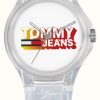 Men'S Tommy Hilfiger | Tommy Jeans Berlin White Semi-Transparent Case And Strap