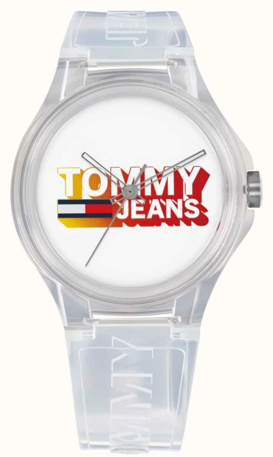 Men'S Tommy Hilfiger | Tommy Jeans Berlin White Semi-Transparent Case And Strap