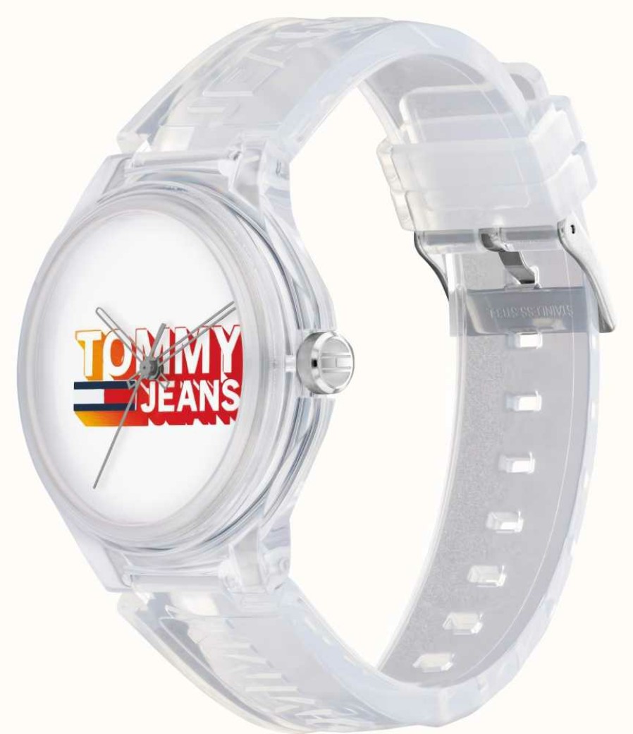 Men'S Tommy Hilfiger | Tommy Jeans Berlin White Semi-Transparent Case And Strap