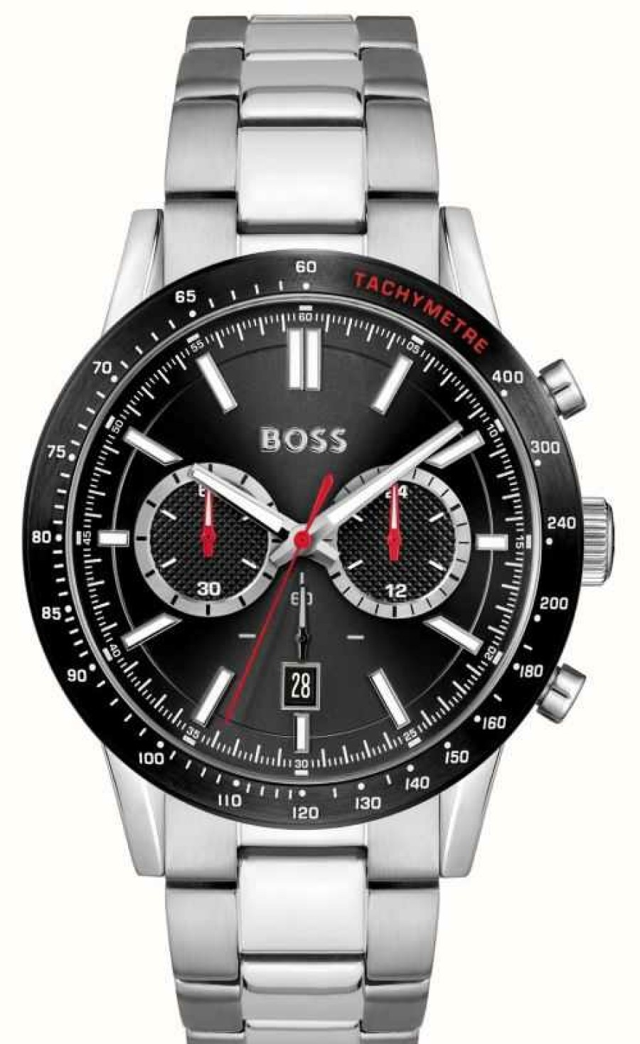 Men'S BOSS | Boss Men'S Allure | Black Chronograph Dial | Stainless Steel Bracelet