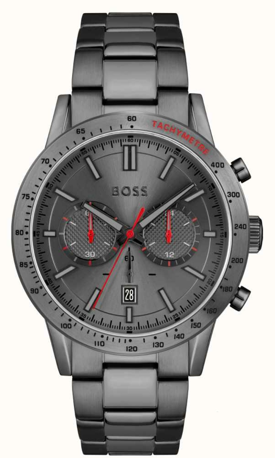 Men'S BOSS | Boss Men'S Allure | Grey Dial | Grey Stainless Steel Bracelet