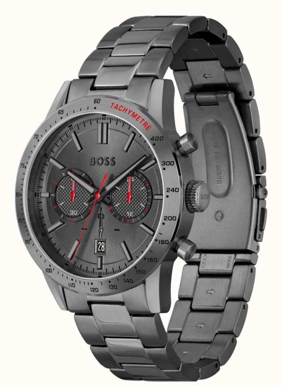 Men'S BOSS | Boss Men'S Allure | Grey Dial | Grey Stainless Steel Bracelet