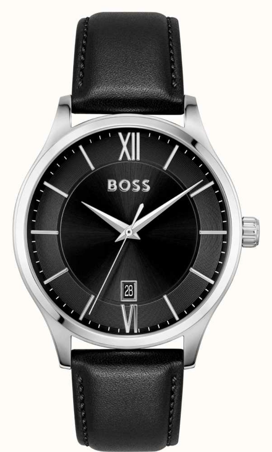 Men'S BOSS | Boss Men'S Elite | Black Dial | Black Leather Strap