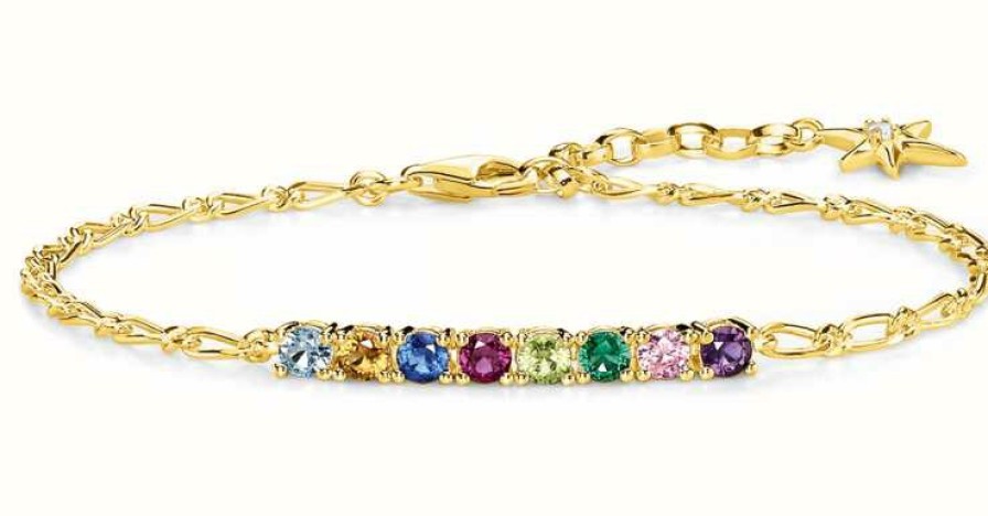 Jewelry Thomas Sabo Jewellery | Thomas Sabo Gold Plated Rainbow Crystal Set Bracelet