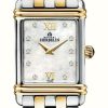 Women'S Herbelin | Herbelin Art Deco Diamonds Set Women'S Two Tone Watch