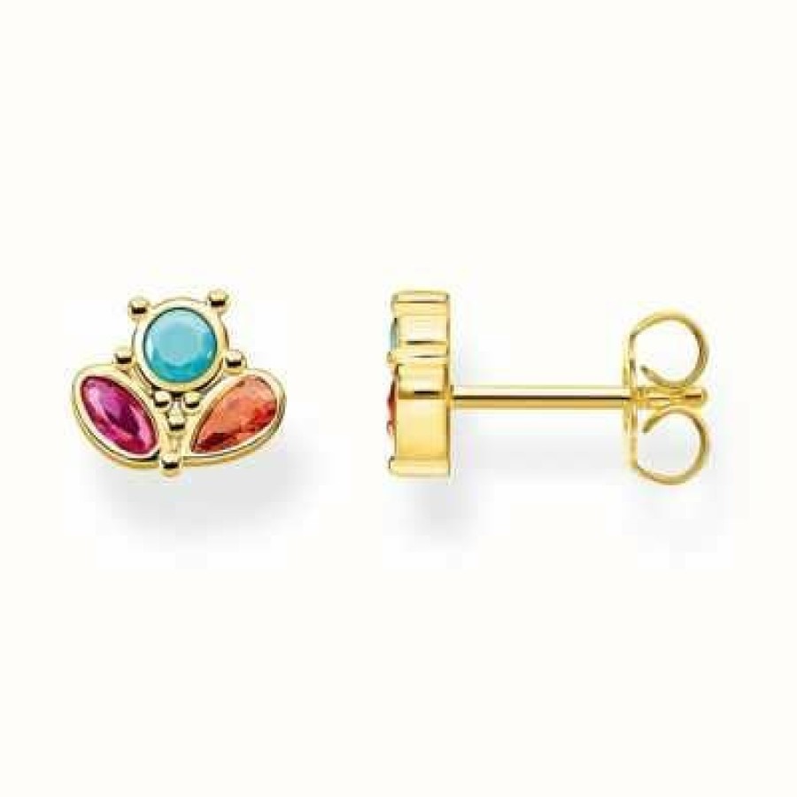 Jewelry Thomas Sabo Jewellery | Thomas Sabo Gold Plated Rainbow Crystal Stud Earrings