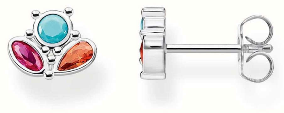 Jewelry Thomas Sabo Jewellery | Thomas Sabo Sterling Silver Rainbow Crystal Set Stud Earrings