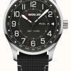 Men'S Wenger | Wenger Attitude Black Dial Black Silicone Strap