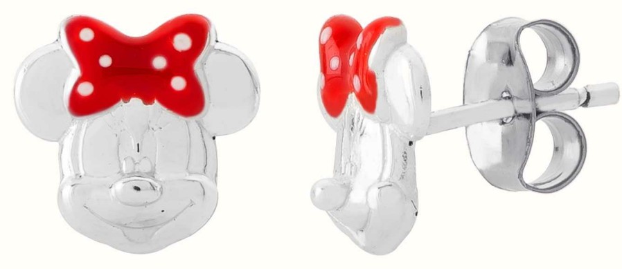 Jewelry Disney Jewellery | Disney Minnie Mouse Red Bow Stud Earrings