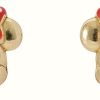 Jewelry Disney Jewellery | Disney Gold Toned Red Bow Minnie Mouse Stud Earrings