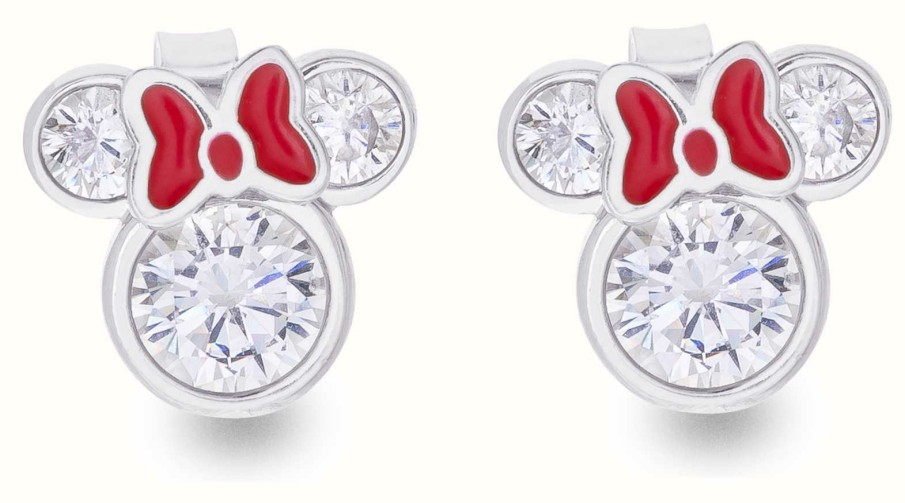 Jewelry Disney Jewellery | Disney Minnie Mouse Crystal Set Red Bow Studs