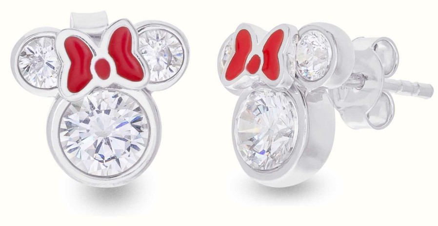 Jewelry Disney Jewellery | Disney Minnie Mouse Crystal Set Red Bow Studs