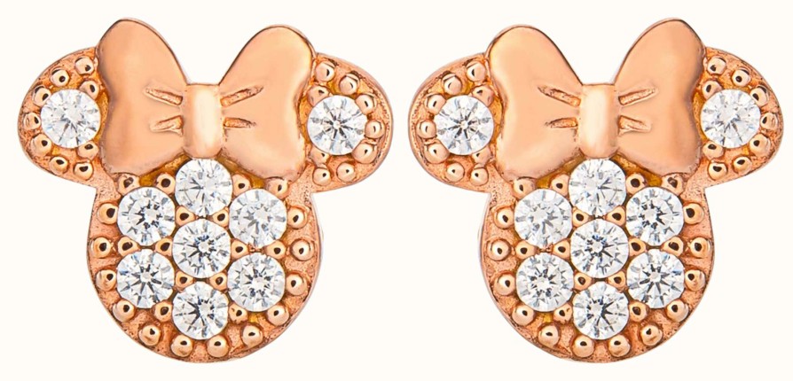 Jewelry Disney Jewellery | Disney Minnie Mouse Rose Gold Toned Crystal Set Studs