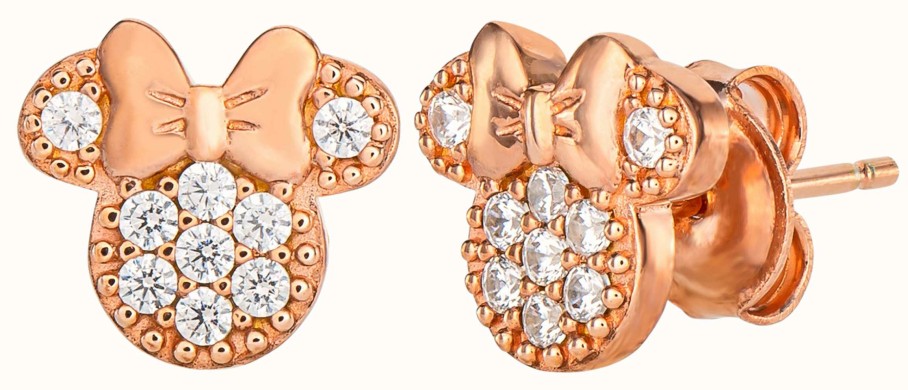 Jewelry Disney Jewellery | Disney Minnie Mouse Rose Gold Toned Crystal Set Studs