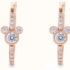 Jewelry Disney Jewellery | Disney Rose Gold Toned Crystal Set Hoop Earrings